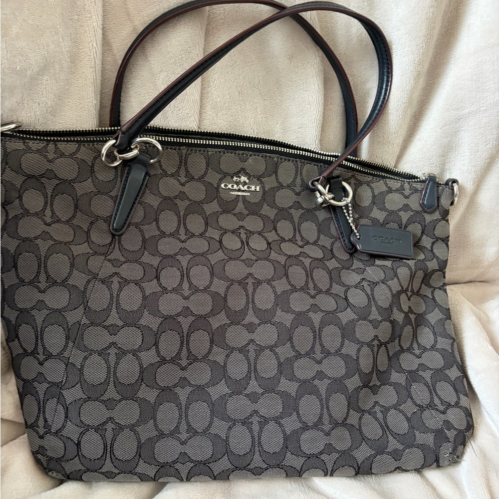 Coach Kelsey Brown Signature Canvas Tote with Matching Crossbody Pouch - Picture 14 of 14